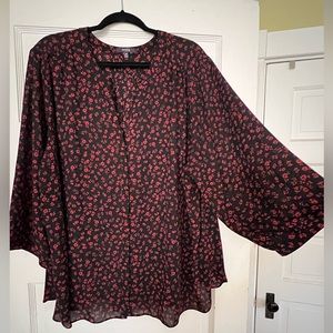NYDJ pintuck blouse, asymmetrical hem